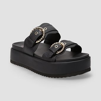 LC Lauren Conrad Headasa Women's Two Strap Buckle Platform Sandals