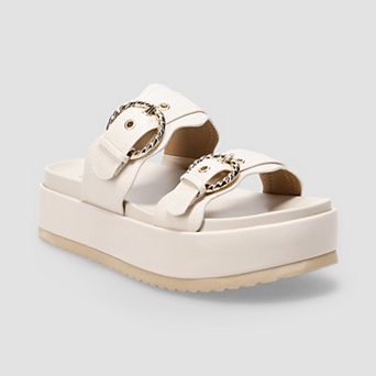 LC Lauren Conrad Headasa Women's Two Strap Buckle Platform Sandals