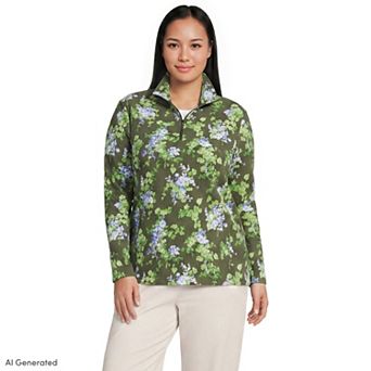 Plus Size Lands' End Anyweather Fleece Quarter Zip Pullover