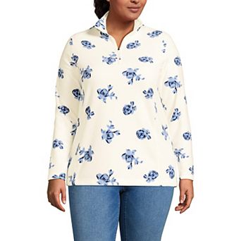 Plus Size Lands' End Anyweather Fleece Quarter Zip Pullover