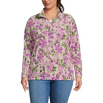 Plus Size Lands' End Anyweather Fleece Quarter Zip Pullover