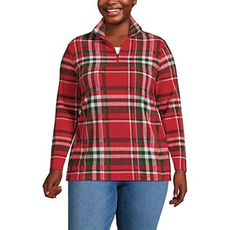 Plus Size Lands' End Anyweather Fleece Quarter Zip Pullover