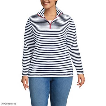 Plus Size Lands' End Anyweather Fleece Quarter Zip Pullover