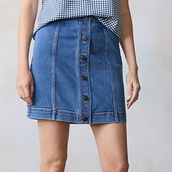 Petite LC Lauren Conrad Denim Mini Skirt