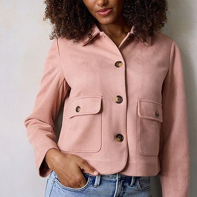 Women's LC Lauren Conrad Faux Suede Collared Jacket