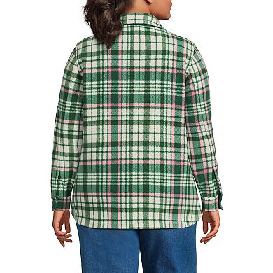 Plus Size Lands' End Print Anyweather Fleece Shirt Jacket