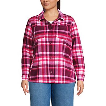 Plus Size Lands' End Print Anyweather Fleece Shirt Jacket