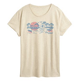Women's Natural Light Beer Beach Retro Graphic Tee