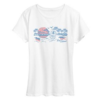 Women's Natural Light Beer Beach Retro Graphic Tee