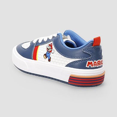 Nintendo Super Mario Court Little Kid Boys Lace-Up Sneakers