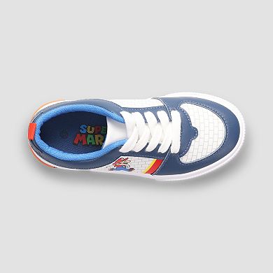Nintendo Super Mario Court Little Kid Boys Lace-Up Sneakers