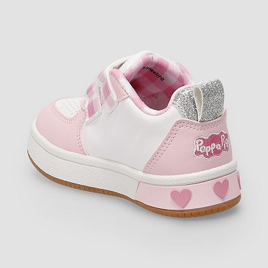Peppa Pig Court Toddler Girls Slip-On Sneakers With Heart Accents