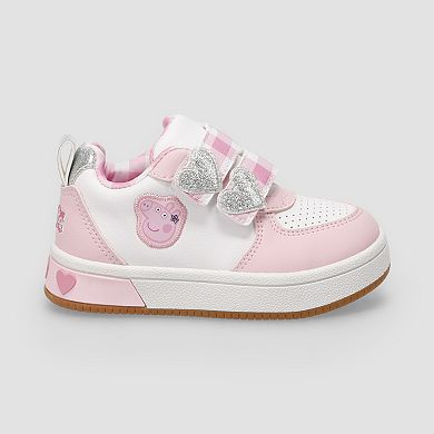 Peppa Pig Court Toddler Girls Slip-On Sneakers With Heart Accents
