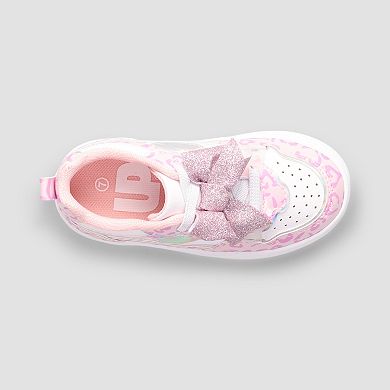 Toddler Girls Cheetah Print Lace-Up Sneakers With Bow Accent