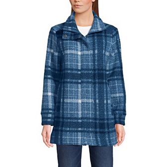 Women's Lands' End Print Boucle Fleece Coat