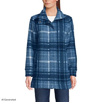 Women's Lands' End Print Boucle Fleece Coat