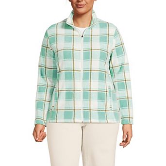 Plus Size Lands' End Anyweather Fleece Full Zip Print Jacket