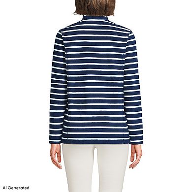 Women's Lands' End Fleece Full Zip Print Jacket