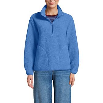 Women's Lands' End Half Zip Cozy Sherpa Fleece Pullover