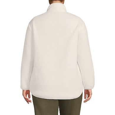 Plus Size Lands' End Full Zip Cozy Sherpa Fleece Jacket