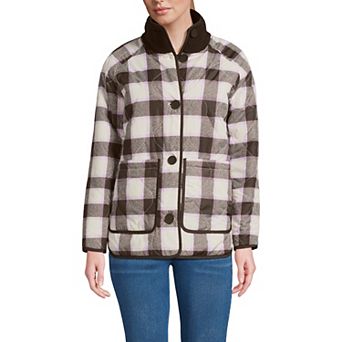 Women's Lands' End Mixed Media Reversible Long Sherpa Fleece Jacket