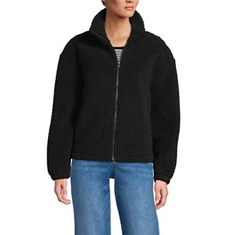 Women's Lands' End Zip Front Shearling Fleece Jacket