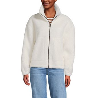 Women's Lands' End Zip Front Shearling Fleece Jacket