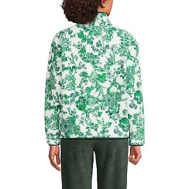 Women's Lands' End Half Zip Cozy Sherpa Print Fleece Pullover