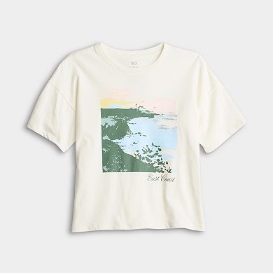 Girls 7-20 SO® Oversized Boxy Graphic Tee in Regular & Plus Size