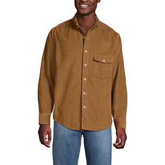 Men's Lands' End Long Sleeve Wide Wale Corduroy Shirt