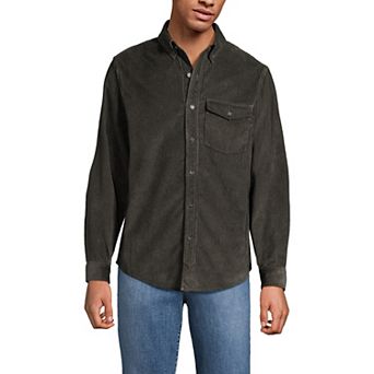Men's Lands' End Long Sleeve Wide Wale Corduroy Shirt