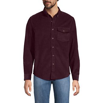 Men's Lands' End Long Sleeve Wide Wale Corduroy Shirt