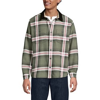 Men's Lands' End Authentic Flannel Shirt with Corduroy Collar