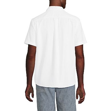 Men's Lands' End Short Sleeve Sail Rigger Oxford Shirt