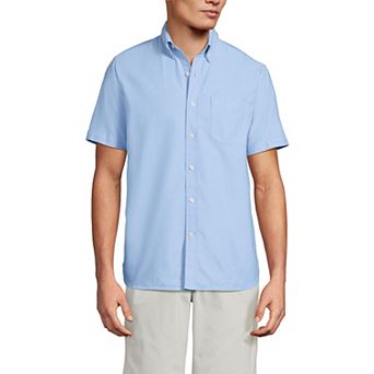Men's Lands' End Short Sleeve Sail Rigger Oxford Shirt