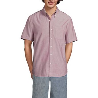 Men's Lands' End Short Sleeve Sail Rigger Oxford Shirt