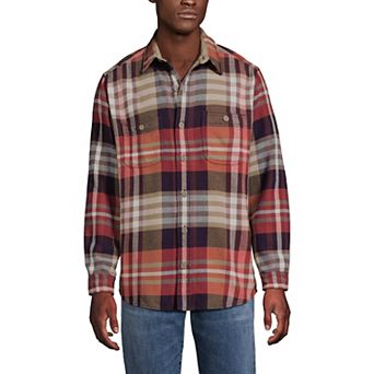 Men's Lands' End Long Sleeve Authentic Flannel Shirt