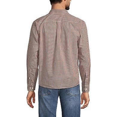 Men's Lands' End Long Sleeve Pattern Poplin Shirt