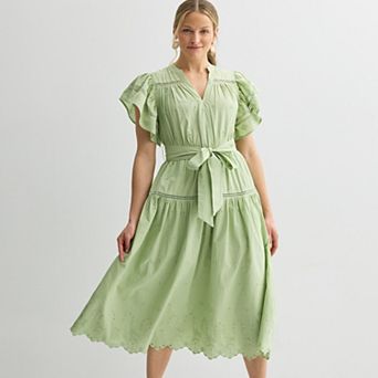 Petite Farmers Market Flutter Sleeve Maxi Dress