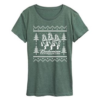 Women's Budweiser Clydesdales Christmas Graphic Tee