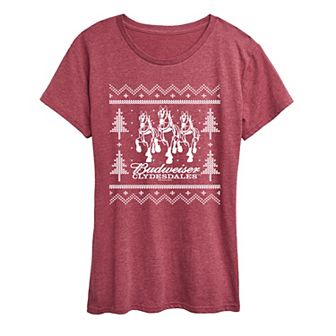 Women's Budweiser Clydesdales Christmas Graphic Tee