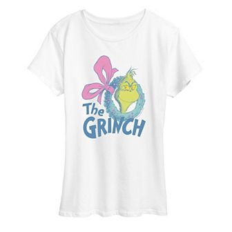 Women's Dr. Seuss The Grinch Wreath Christmas Graphic Tee