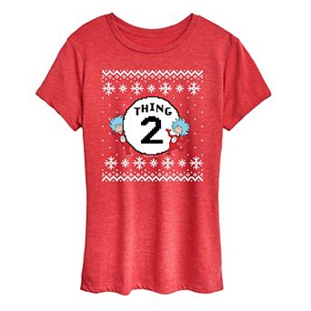 Women's Dr. Seuss The Cat In The Hat Thing Two Christmas Graphic Tee