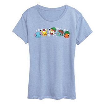 Women's Pokémon Group Christmas Graphic Tee
