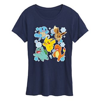 Women's Pokémon Winter Stickers Christmas Graphic Tee