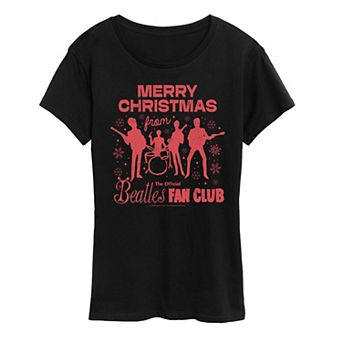 Women's The Beatles Merry Christmas Graphic Tee
