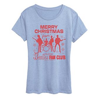Women's The Beatles Merry Christmas Graphic Tee