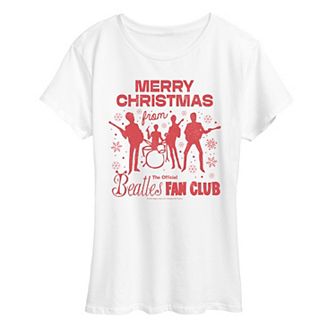 Women's The Beatles Merry Christmas Graphic Tee