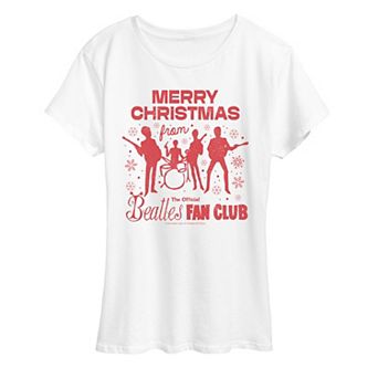 Women's The Beatles Merry Christmas Graphic Tee