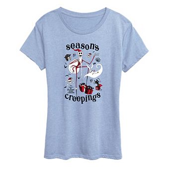 Women's Disney's The Nightmare Before Christmas Season's Creepings Christmas Graphic Tee